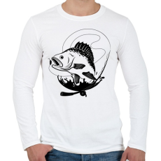 PRINTFASHION fishing - Férfi hosszú ujjú póló - Fehér
