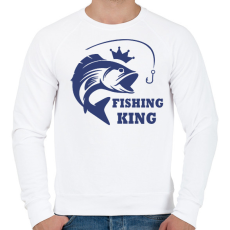 PRINTFASHION Fishing KIng - Férfi pulóver - Fehér