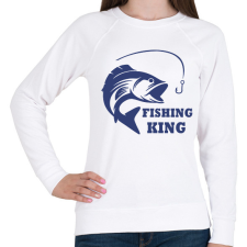 PRINTFASHION Fishing King - Női pulóver - Fehér női pulóver, kardigán
