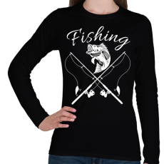 PRINTFASHION Fishing  - Női hosszú ujjú póló - Fekete