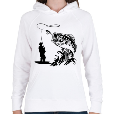 PRINTFASHION fishing - Női kapucnis pulóver - Fehér