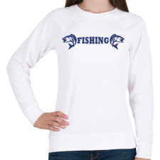 PRINTFASHION Fishing - Női pulóver - Fehér női pulóver, kardigán