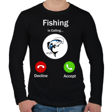 PRINTFASHION Fishing phone - Férfi hosszú ujjú póló - Fekete férfi póló