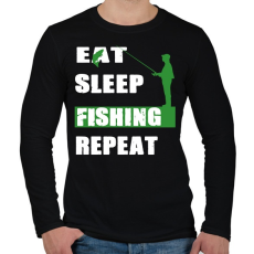 PRINTFASHION Fishing soul - Férfi hosszú ujjú póló - Fekete