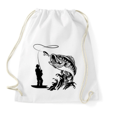PRINTFASHION fishing - Sportzsák, Tornazsák - Fehér tornazsák