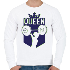 PRINTFASHION Fitness királynő - Férfi pulóver - Fehér