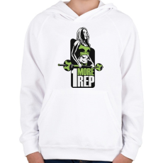 PRINTFASHION Fitness_lány - Gyerek kapucnis pulóver - Fehér