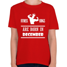 PRINTFASHION Fitnessz királyok decemberben születtek - Gyerek póló - Piros gyerek póló