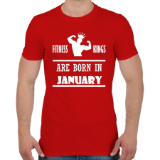 PRINTFASHION Fitnessz királyok januárban születtek - Férfi póló - Piros férfi póló