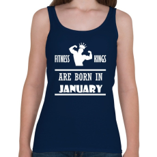 PRINTFASHION Fitnessz királyok januárban születtek - Női atléta - Sötétkék