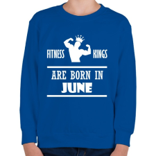 PRINTFASHION Fitnessz királyok júniusban születtek - Gyerek pulóver - Királykék gyerek pulóver, kardigán