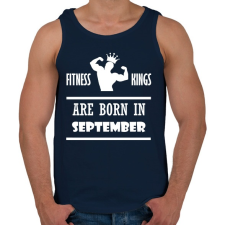 PRINTFASHION Fitnessz királyok szeptemberben születtek - Férfi atléta - Sötétkék atléta, trikó