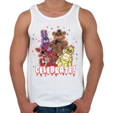 PRINTFASHION Five Night At Freddy  - Férfi atléta - Fehér