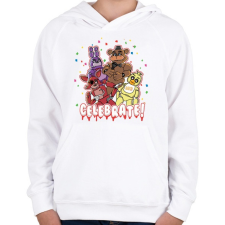 PRINTFASHION Five Night At Freddy  - Gyerek kapucnis pulóver - Fehér gyerek pulóver, kardigán