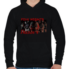 PRINTFASHION FIVE NIGHTS AT FREDDYS2 - Férfi kapucnis pulóver - Fekete férfi pulóver, kardigán