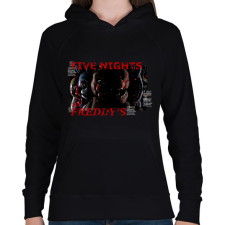 PRINTFASHION FIVE NIGHTS AT FREDDYS - Női kapucnis pulóver - Fekete női pulóver, kardigán