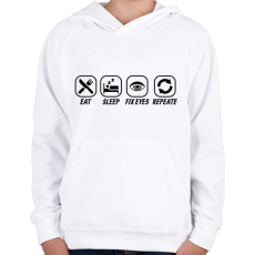 PRINTFASHION Fix eyes - Gyerek kapucnis pulóver - Fehér