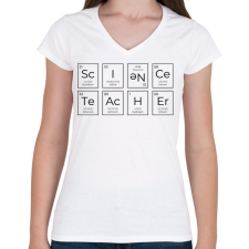 PRINTFASHION Fizika tanár - Női V-nyakú póló - Fehér női póló
