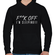 PRINTFASHION Fk off - Férfi kapucnis pulóver - Fekete