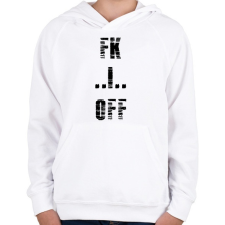 PRINTFASHION FK OFF - Gyerek kapucnis pulóver - Fehér gyerek pulóver, kardigán