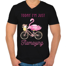 PRINTFASHION Flamazing - Férfi V-nyakú póló - Fekete férfi póló