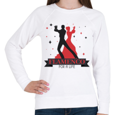 PRINTFASHION Flamenco for a life - Női pulóver - Fehér