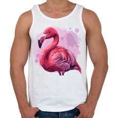 PRINTFASHION flamingo - Férfi atléta - Fehér