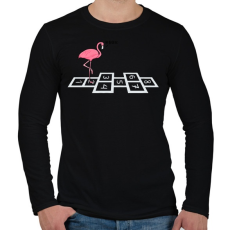 PRINTFASHION Flamingo @#& - Férfi hosszú ujjú póló - Fekete