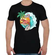 PRINTFASHION flamingo - Férfi póló - Fekete férfi póló