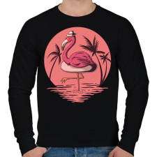 PRINTFASHION flamingo - Férfi pulóver - Fekete férfi pulóver, kardigán