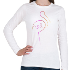 PRINTFASHION Flamingó - Női hosszú ujjú póló - Fehér női póló