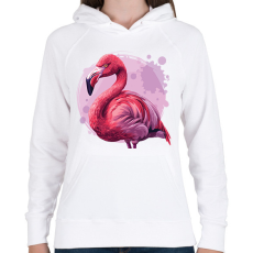 PRINTFASHION flamingo - Női kapucnis pulóver - Fehér