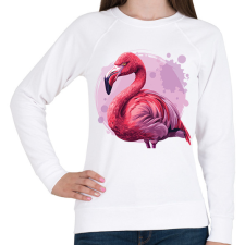 PRINTFASHION flamingo - Női pulóver - Fehér női pulóver, kardigán