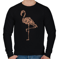 PRINTFASHION Flamingó virágokból - Férfi pulóver - Fekete