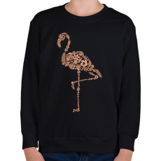 PRINTFASHION Flamingó virágokból - Gyerek pulóver - Fekete