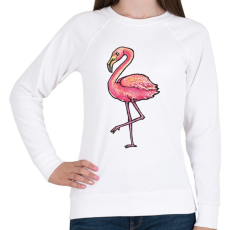 PRINTFASHION Flamingó vízfesték - Női pulóver - Fehér