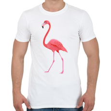 PRINTFASHION Flamingós póló - Férfi póló - Fehér