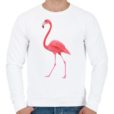 PRINTFASHION Flamingós póló - Férfi pulóver - Fehér férfi pulóver, kardigán