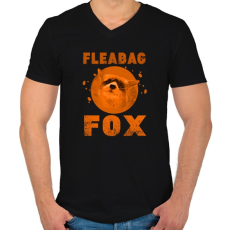 PRINTFASHION FLEABAG FOX2 - Férfi V-nyakú póló - Fekete