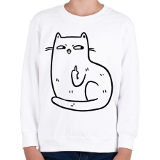 PRINTFASHION Flegma macska - Gyerek pulóver - Fehér