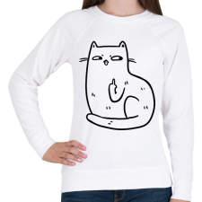 PRINTFASHION Flegma macska - Női pulóver - Fehér női pulóver, kardigán