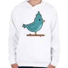 PRINTFASHION Flegma madár - Gyerek kapucnis pulóver - Fehér gyerek pulóver, kardigán