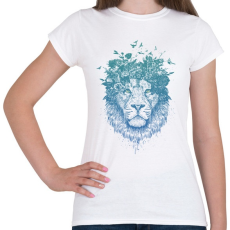 PRINTFASHION Floral lion - Női póló - Fehér