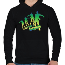 PRINTFASHION Floss like a Boss - Férfi kapucnis pulóver - Fekete férfi pulóver, kardigán