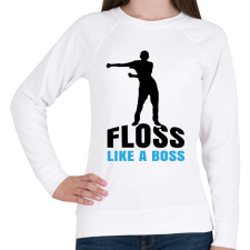 PRINTFASHION Floss like a boss - táncos - Női pulóver - Fehér női pulóver, kardigán