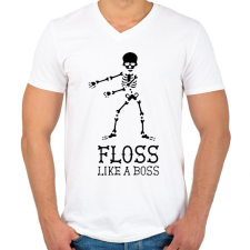 PRINTFASHION Flossing dance - Férfi V-nyakú póló - Fehér férfi póló