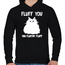 PRINTFASHION Fluffin fluff - Férfi kapucnis pulóver - Fekete férfi pulóver, kardigán