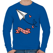 PRINTFASHION Fly to you - Férfi pulóver - Királykék férfi pulóver, kardigán
