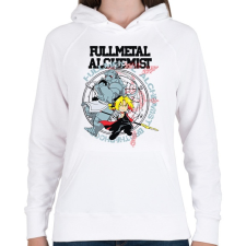 PRINTFASHION FMA Brotherhood - Női kapucnis pulóver - Fehér női pulóver, kardigán