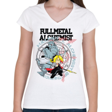 PRINTFASHION FMA Brotherhood - Női V-nyakú póló - Fehér női póló